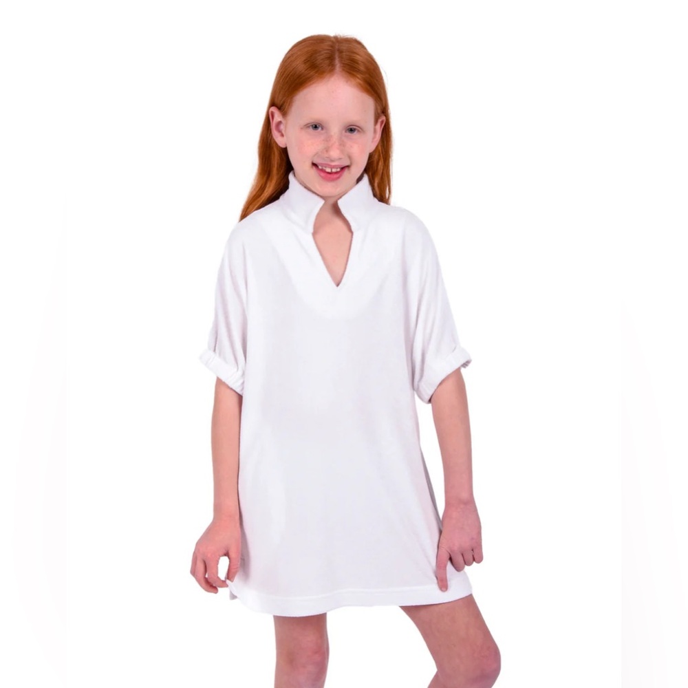 Emily McCarthy poppy girls terry White Short Sleeve Dress